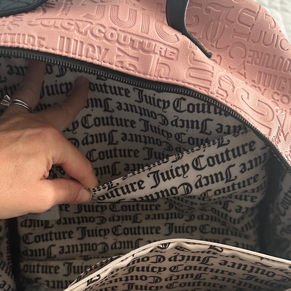 LIKE NEW!! Juicy Couture Embossed Pink Backpack - Picture 6 of 9